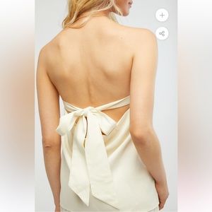 Weworewhat strapless top with tie back detail